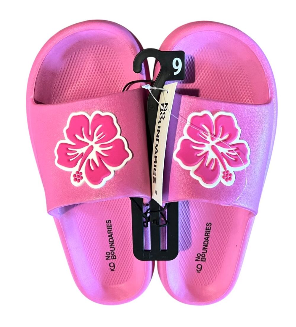 No Boundaries Pink Comfort Slide Sandals  Size 9  NWT  Chunky  Water Friendly